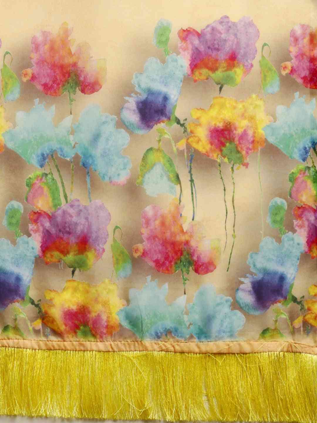 Exclusive Celebrity Floral Printed Silk Saree