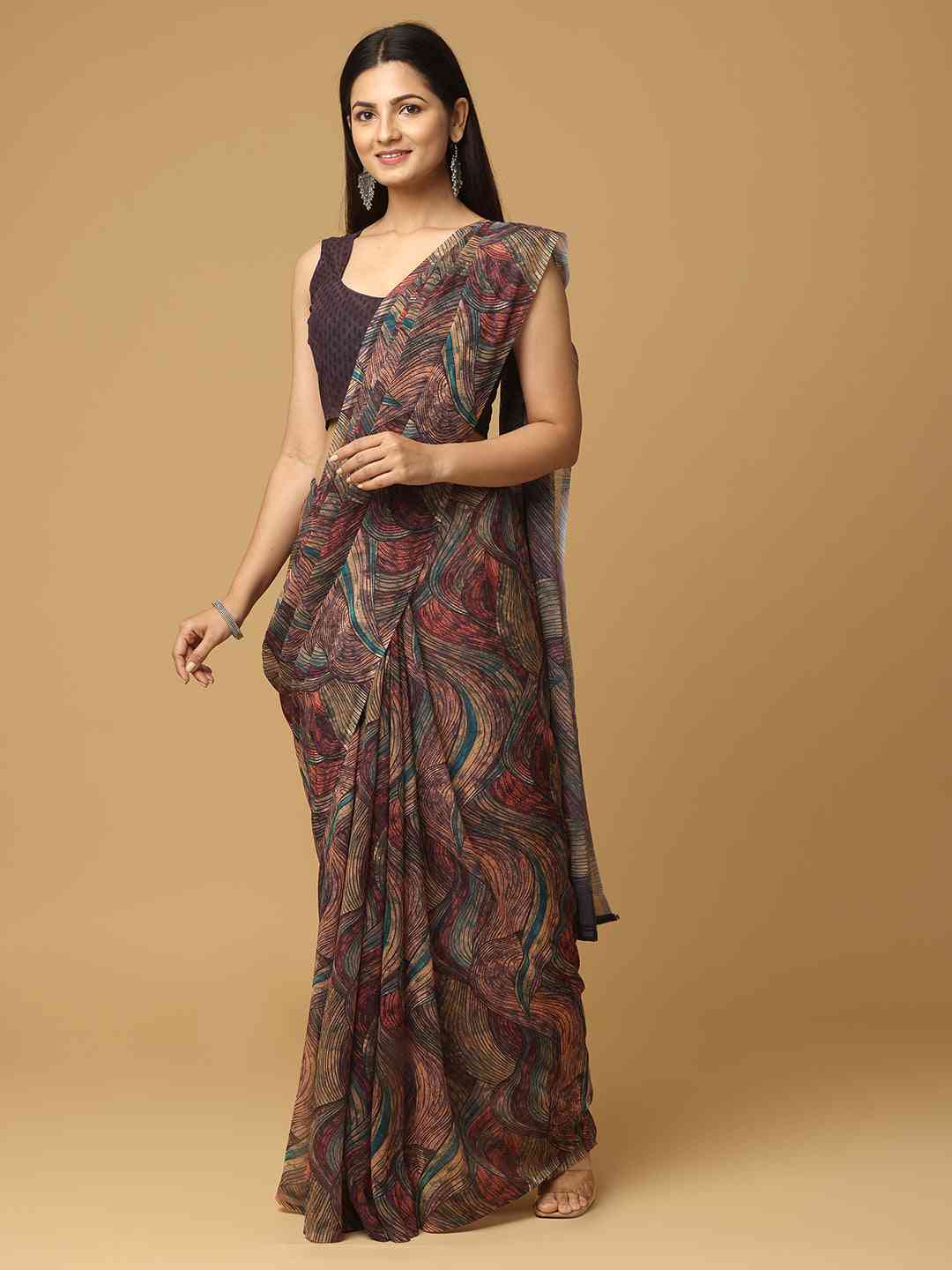 Ombre Soft Georgette Digital Print Party Wear Saree