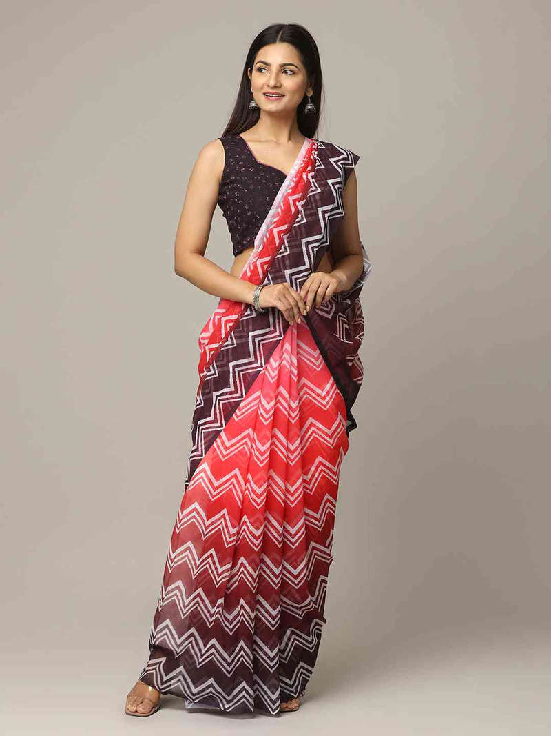 Ombre Soft Georgette Digital Print Party Wear Saree
