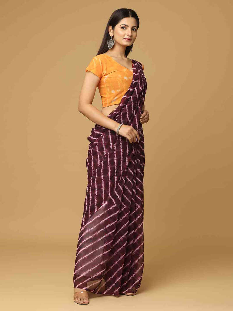 Soft Georgette Geometric Digital Print Party Wear Saree
