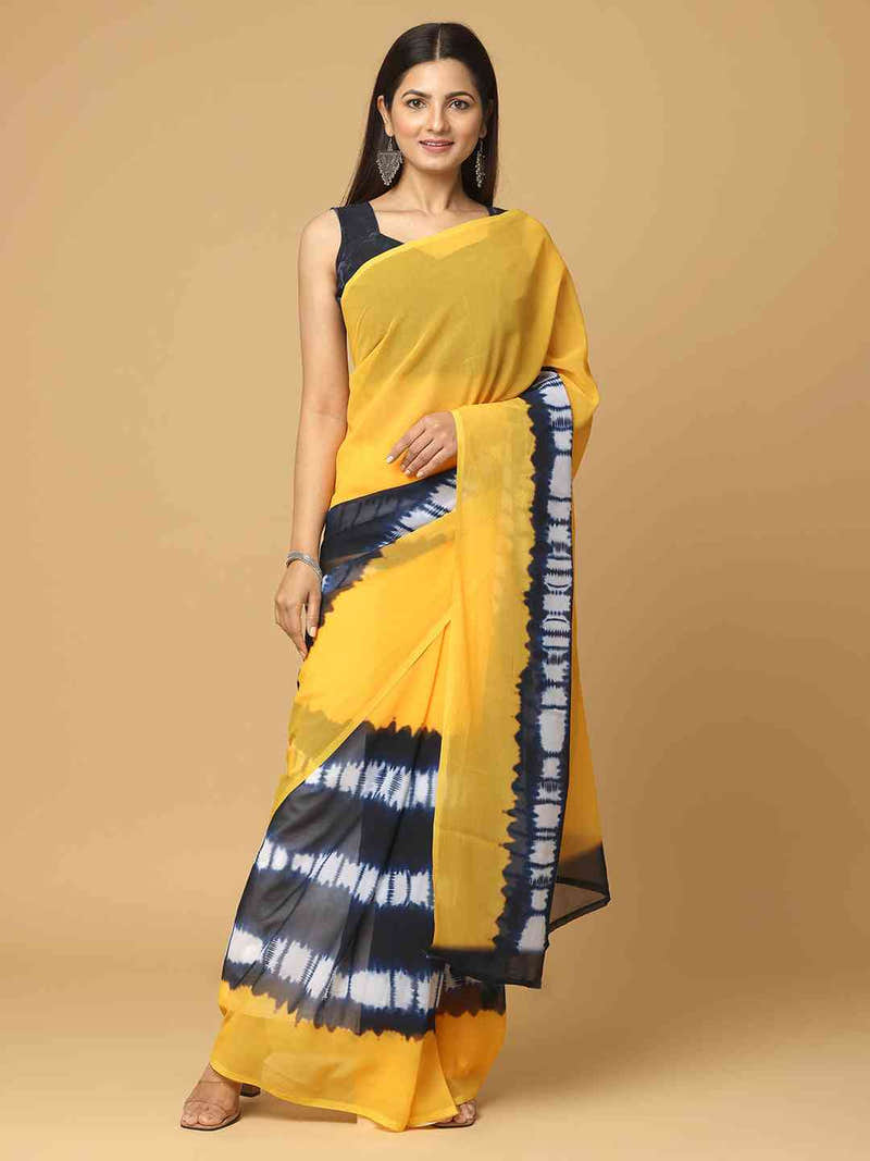 Ombre Soft Georgette Printed Party Wear Saree