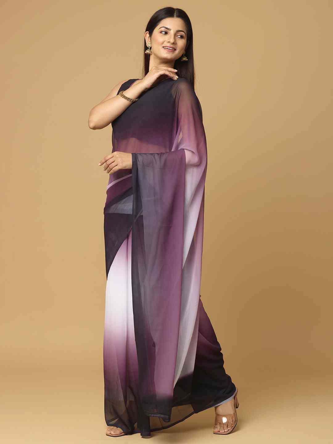 Ombre Soft Georgette Digital Print Party Wear Saree