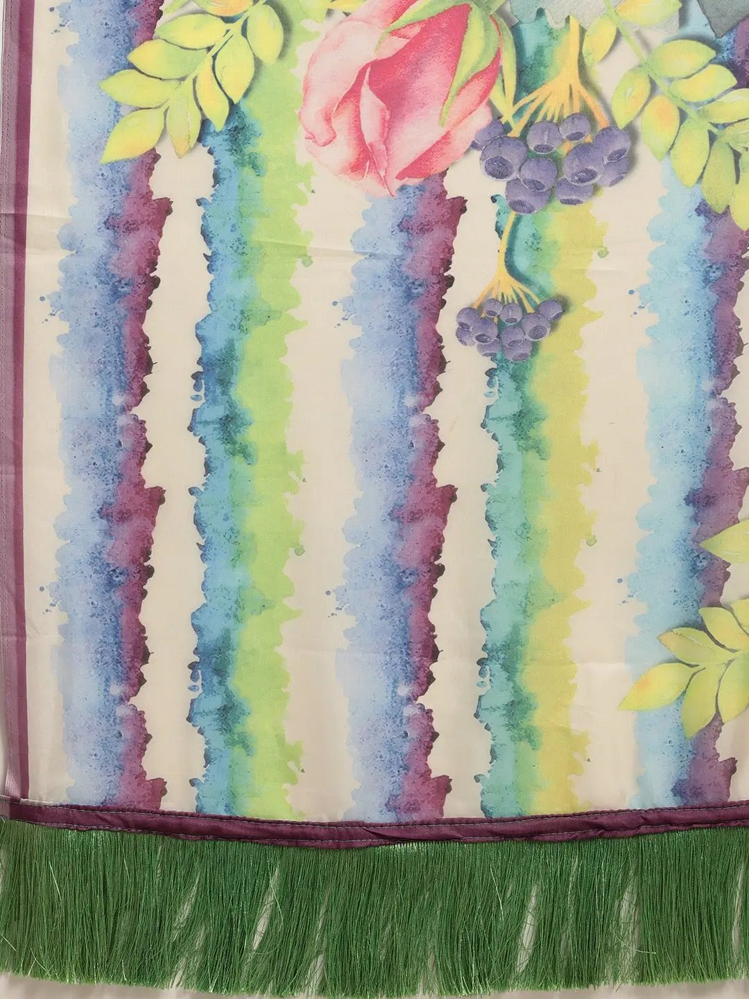 At Vastranand Pure Silk Resham Tassel And Striped Work Saree