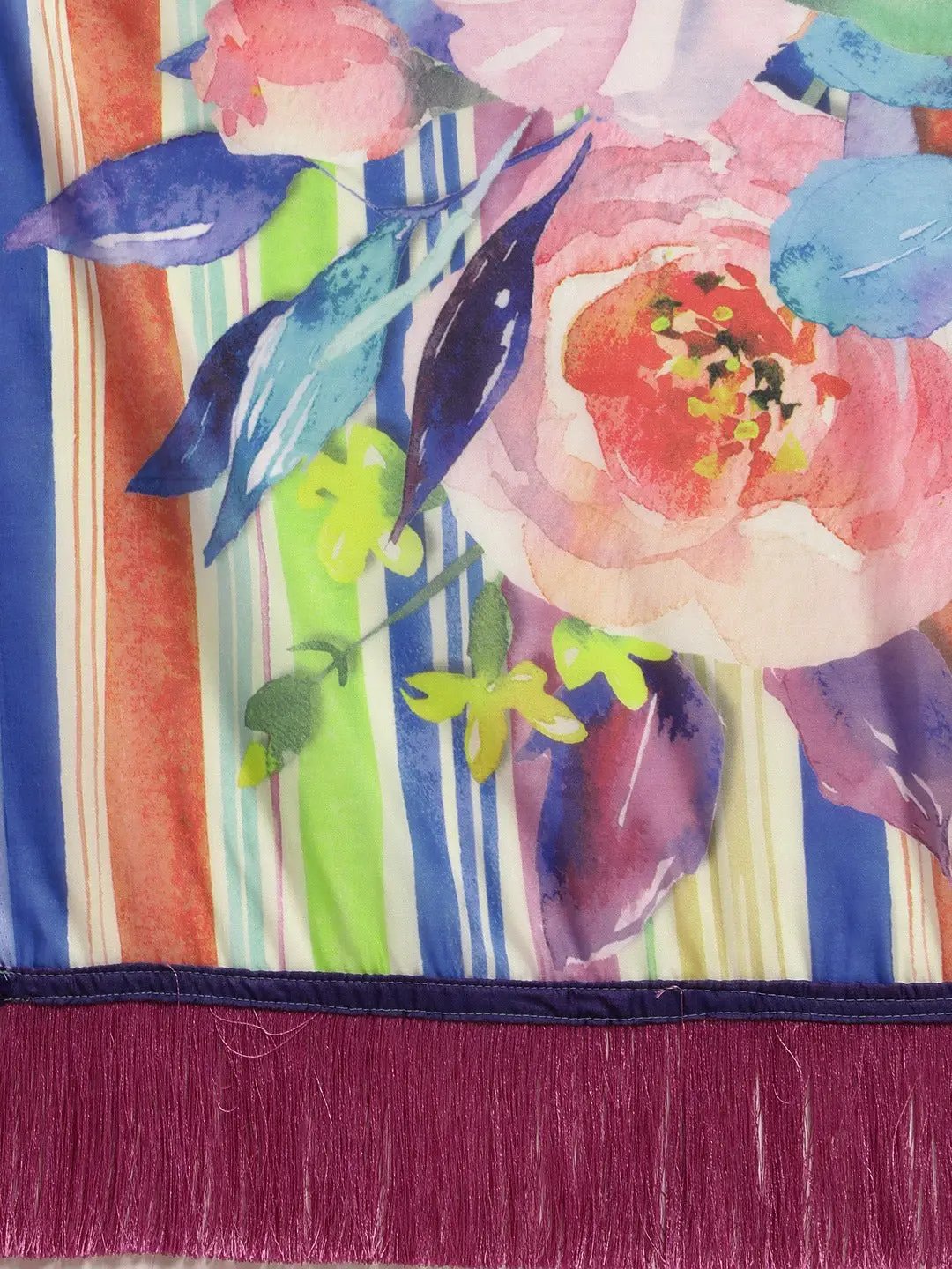 Buy At Vastranand Pure Silk Striped Saree With Resham Tassel