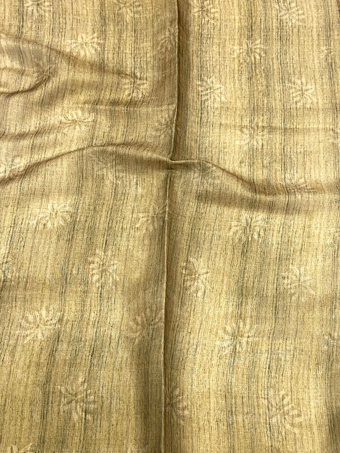 Brown Tissue Chanderi Floral Abstract Saree