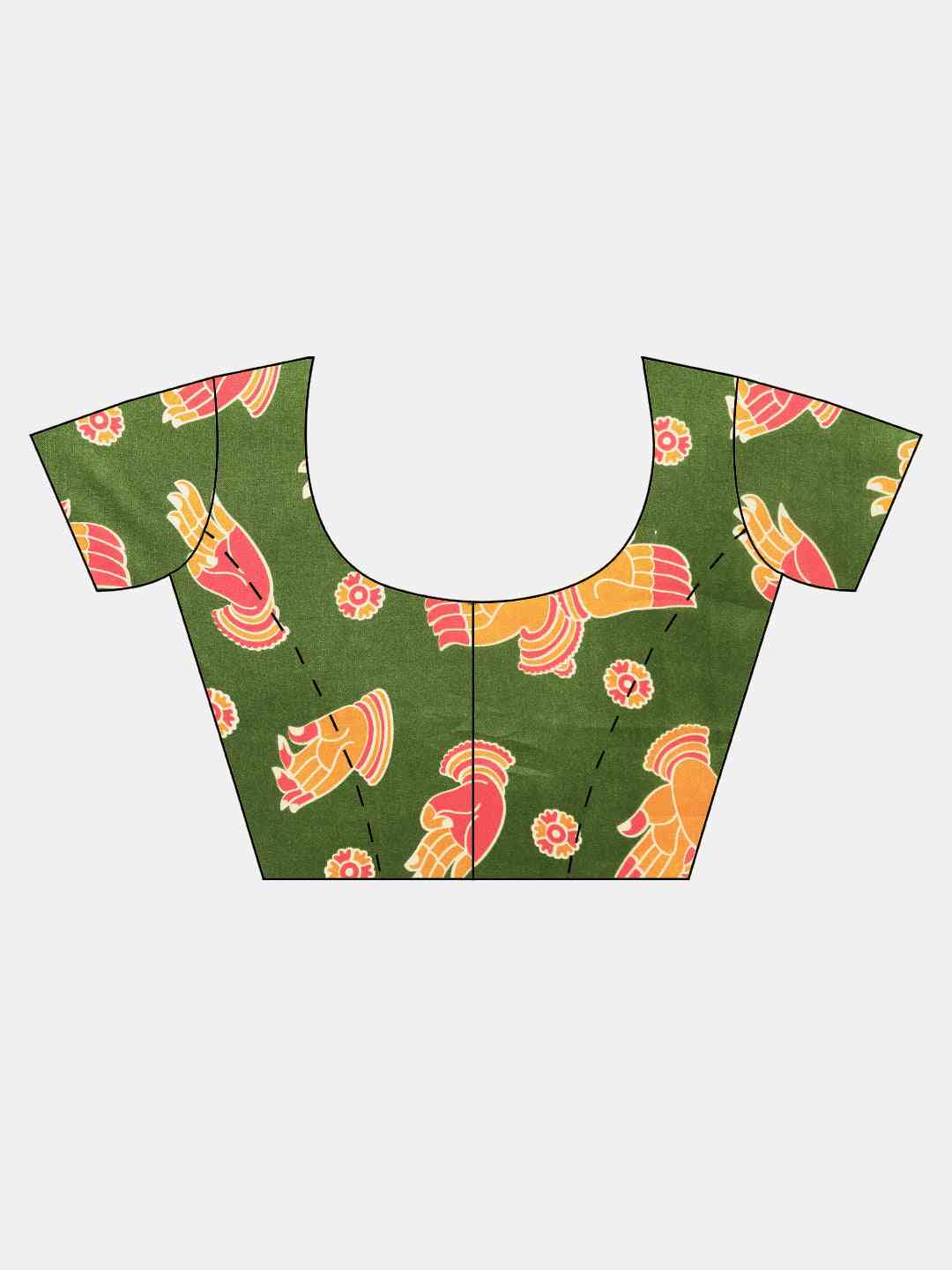 Stylish Linen Kalamkari Print Chanderi Saree