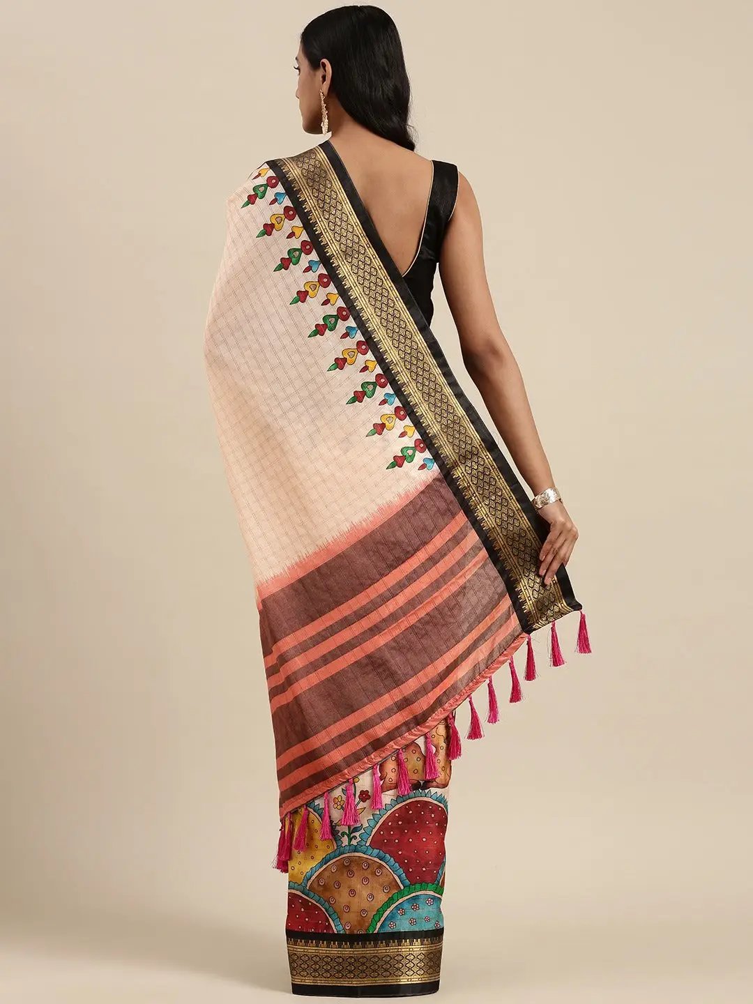 Latest Kalamkari Digital Print Uppada Silk Saree