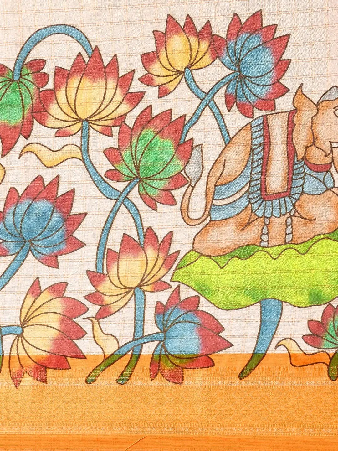 Latest Kalamkari Digital Print Uppada Silk Saree