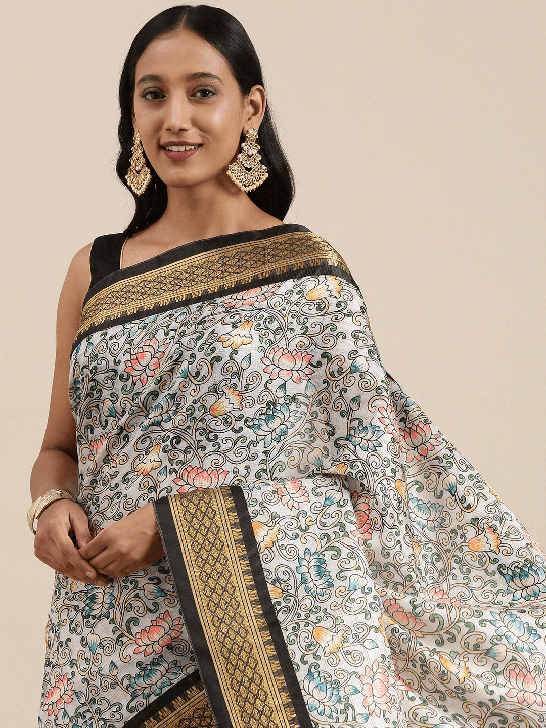 Latest Kalamkari Digital Print Uppada Silk Saree