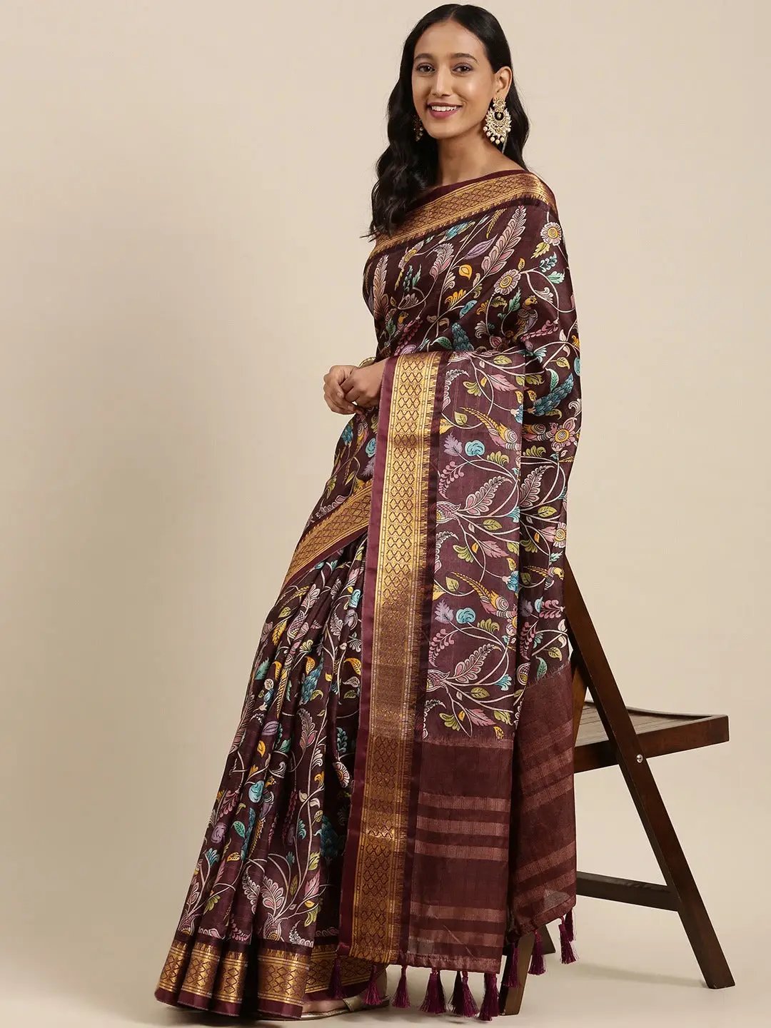 Latest Kalamkari Digital Print Uppada Silk Saree