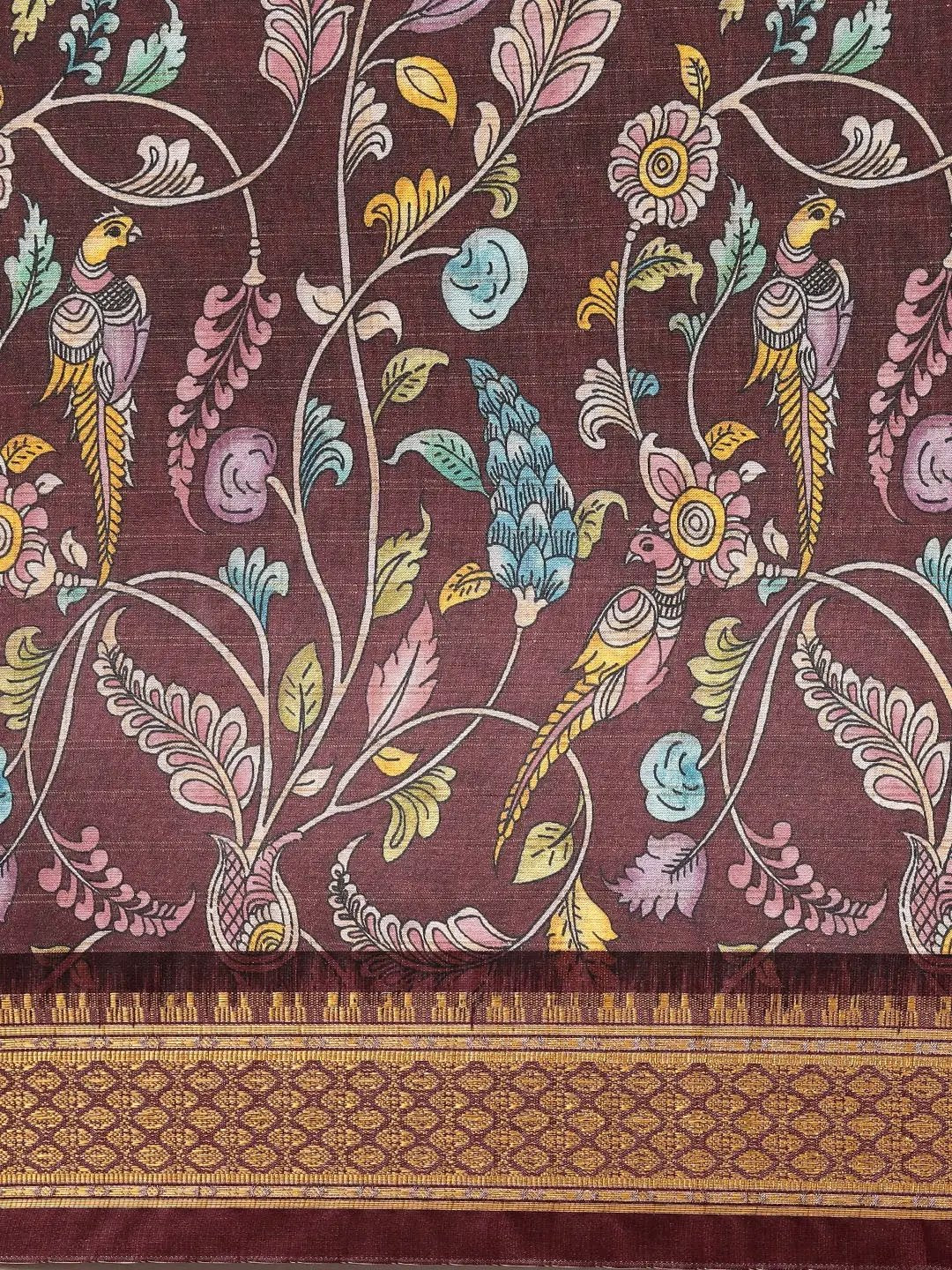 Latest Kalamkari Digital Print Uppada Silk Saree