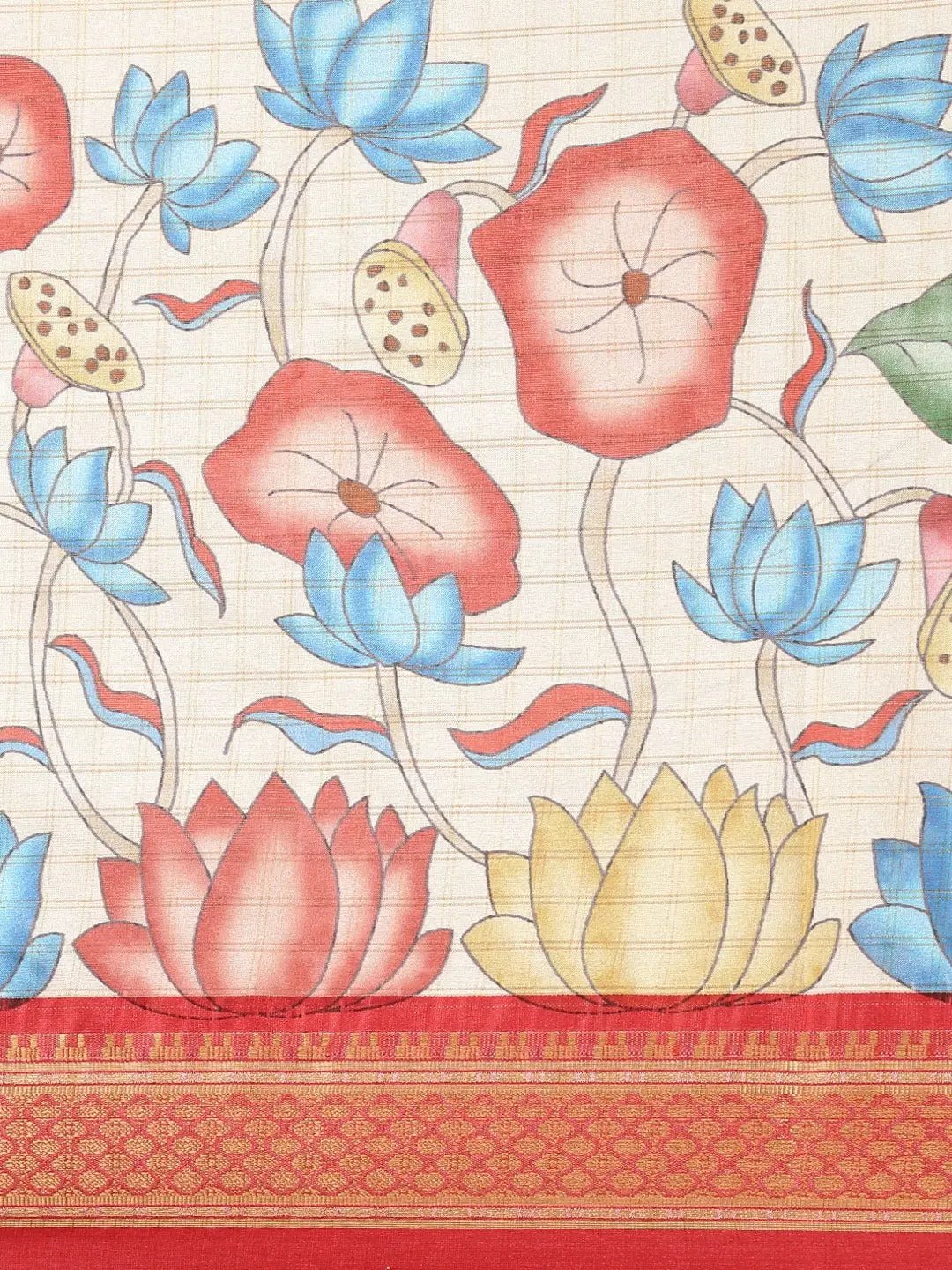 Latest Kalamkari Digital Print Uppada Silk Saree