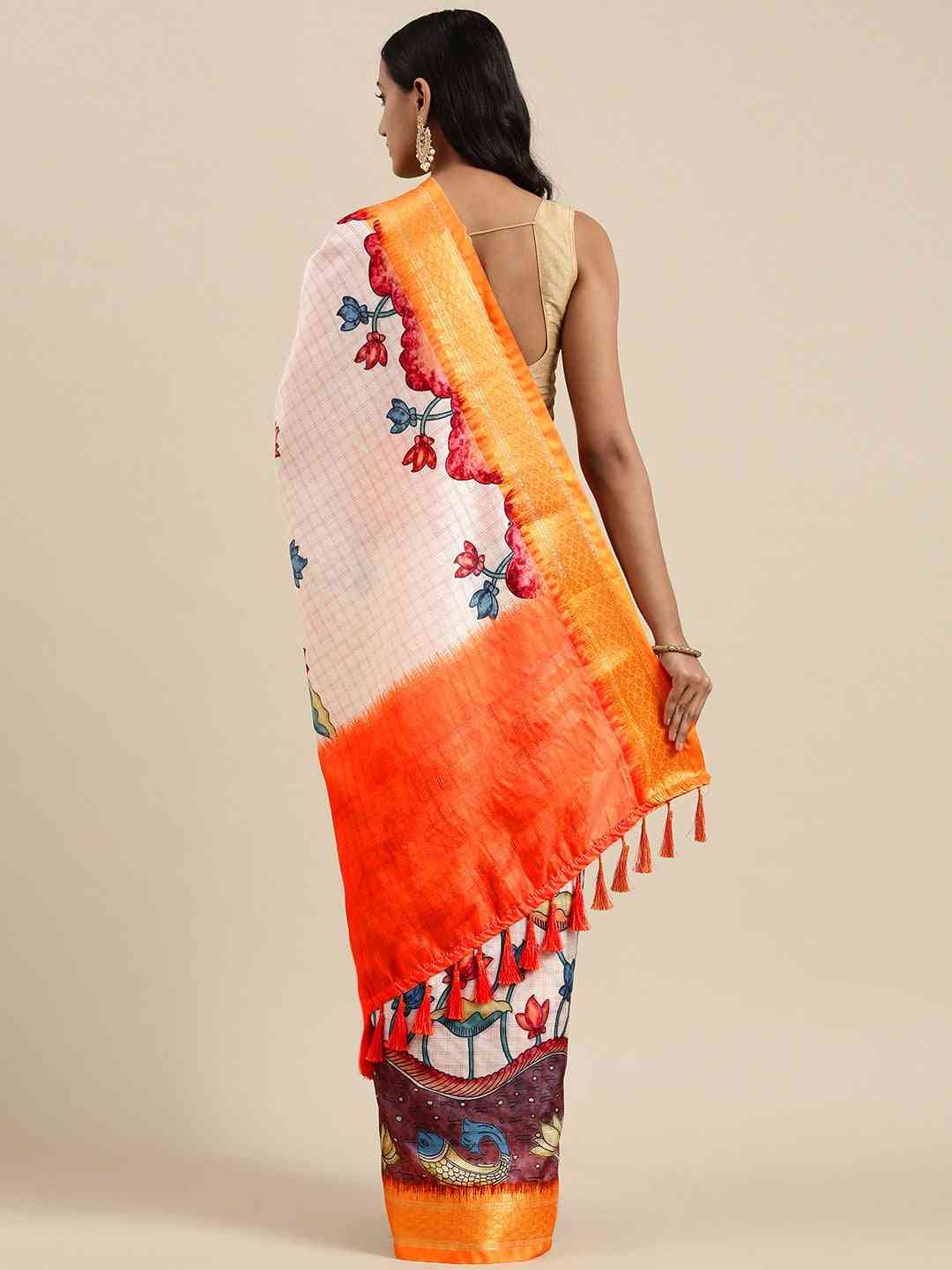 Kalamkari Digital Print Uppada Silk Saree