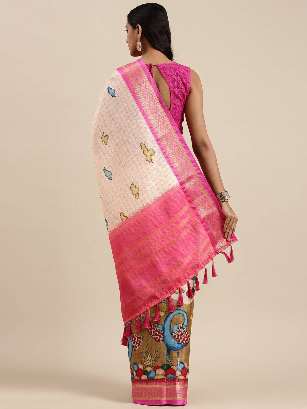 Latest Kalamkari Digital Print Uppada Silk Saree
