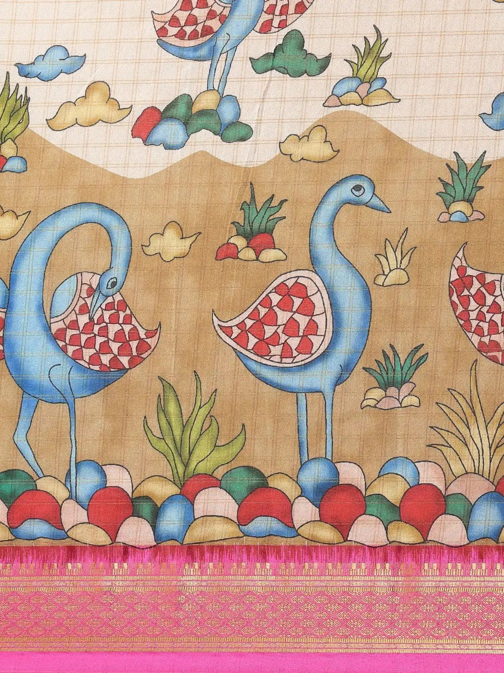 Latest Kalamkari Digital Print Uppada Silk Saree