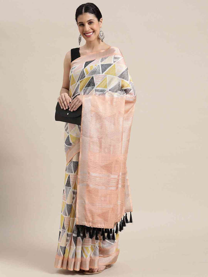 Exclusive Soft Linen Digital Print Festive Wear Saree
