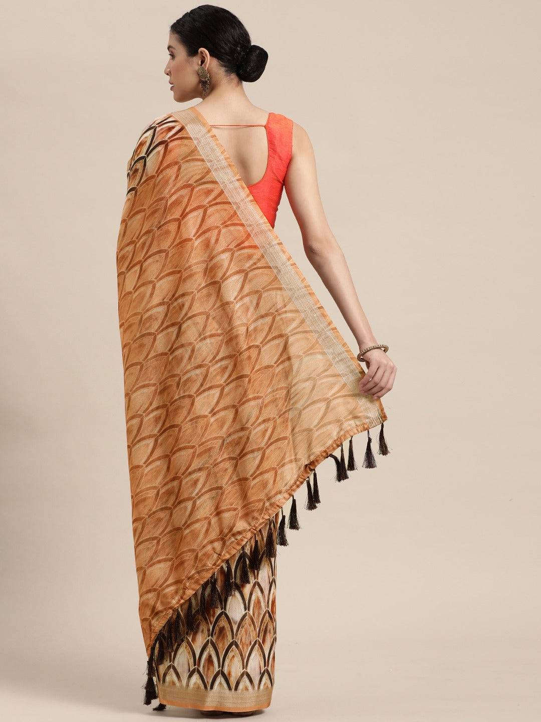 Soft Linen Digital Print Festive Wear Saree