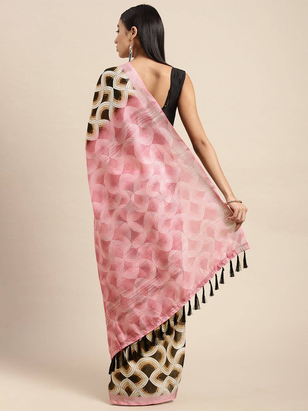 Soft Linen Digital Print Festive Wear Saree