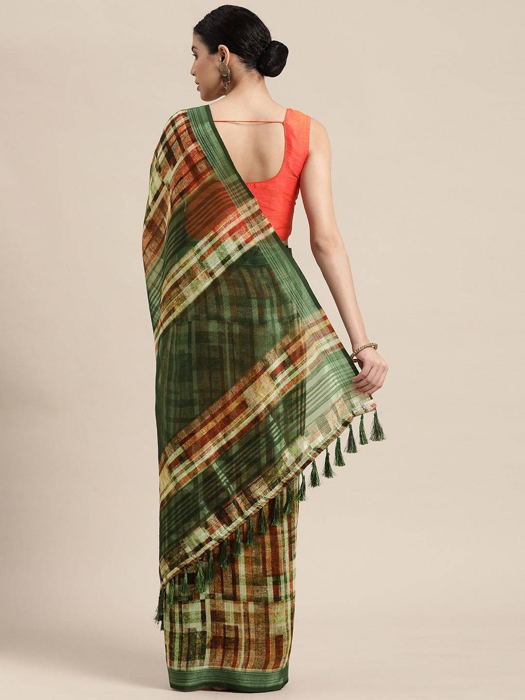 Soft Linen Digital Print Festive Wear Saree