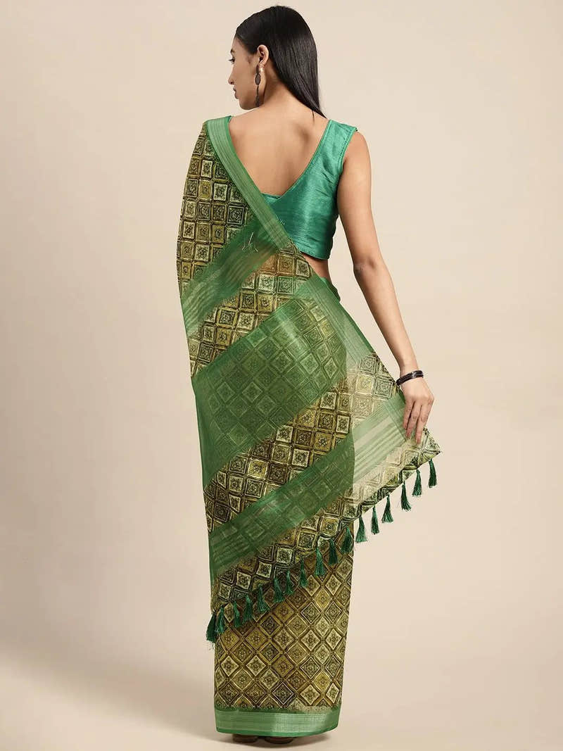 Exclusive Soft Linen Digital Print Festive Wear Saree