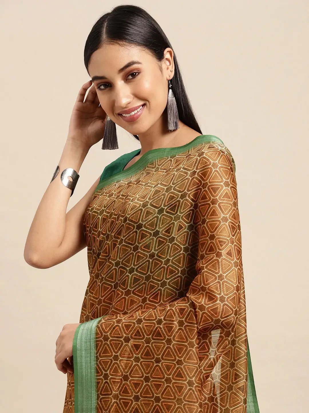 Exclusive Soft Linen Digital Print Festive Wear Saree