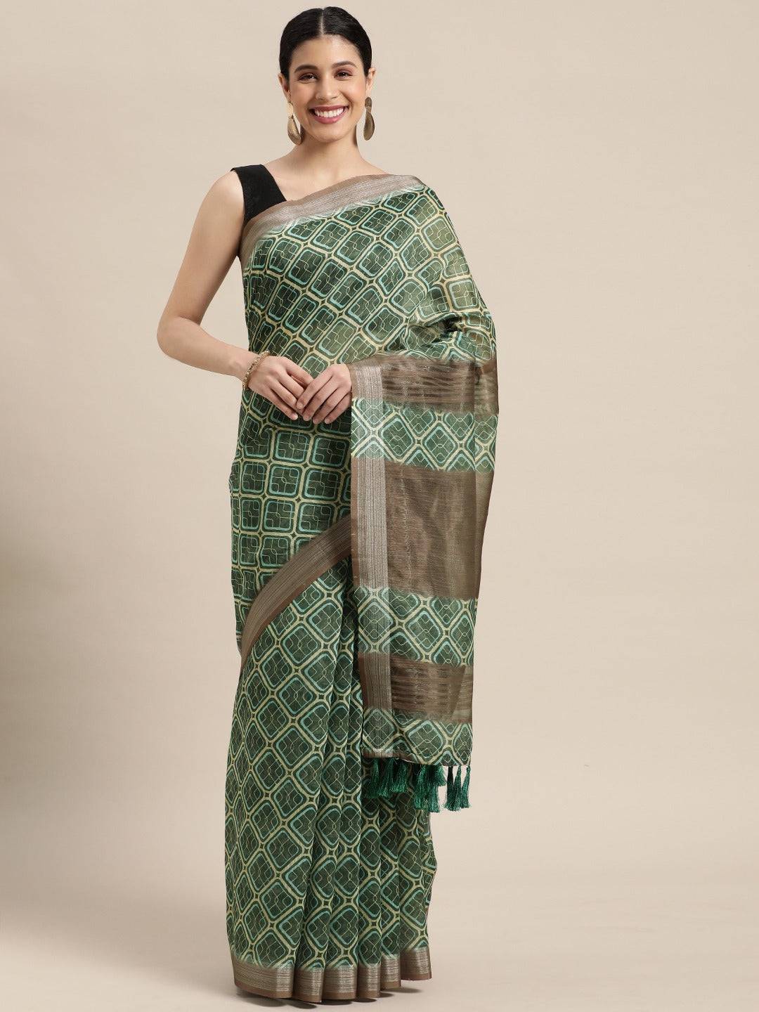 Exclusive Soft Linen Digital Print Festive Wear Saree
