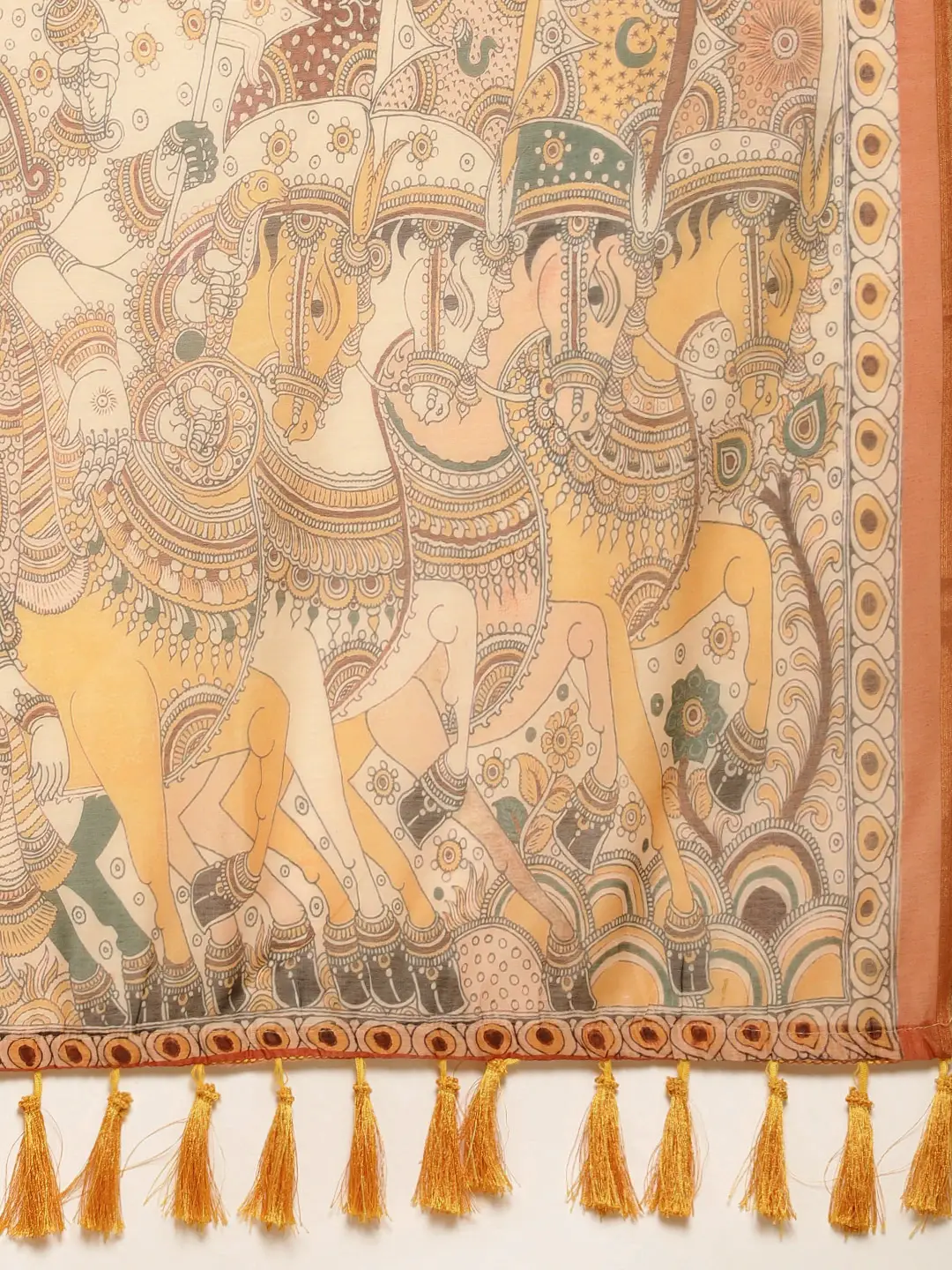 Soft Linen Kalamkari Digital Print Party Wear Saree