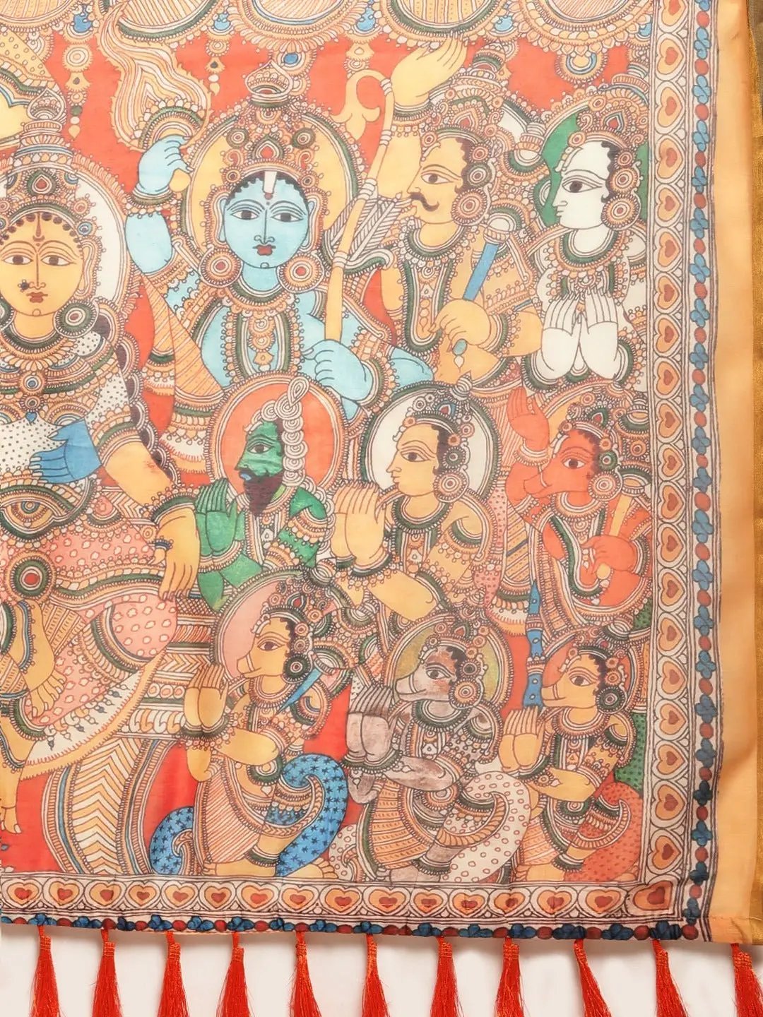 Soft Linen Kalamkari Digital Print Party Wear Saree