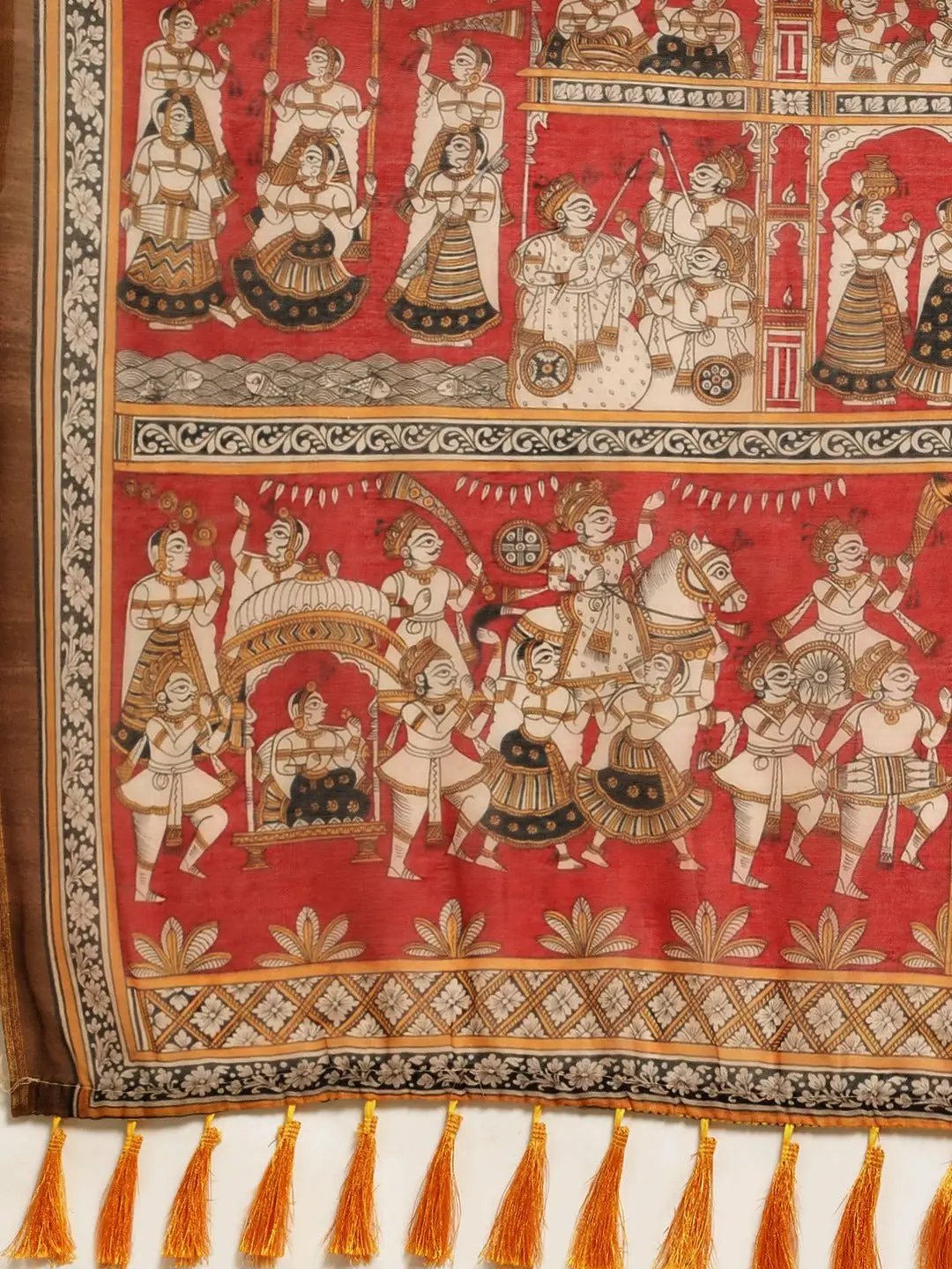 Soft Linen Kalamkari Digital Print Party Wear Saree