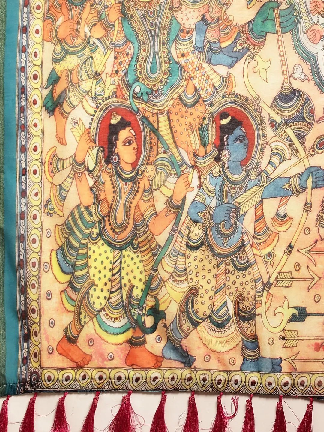 Soft Linen Kalamkari Digital Print Party Wear Saree