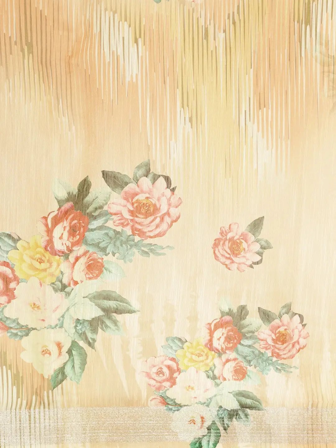 Digital Flower Print Desine Soft Linen Saree