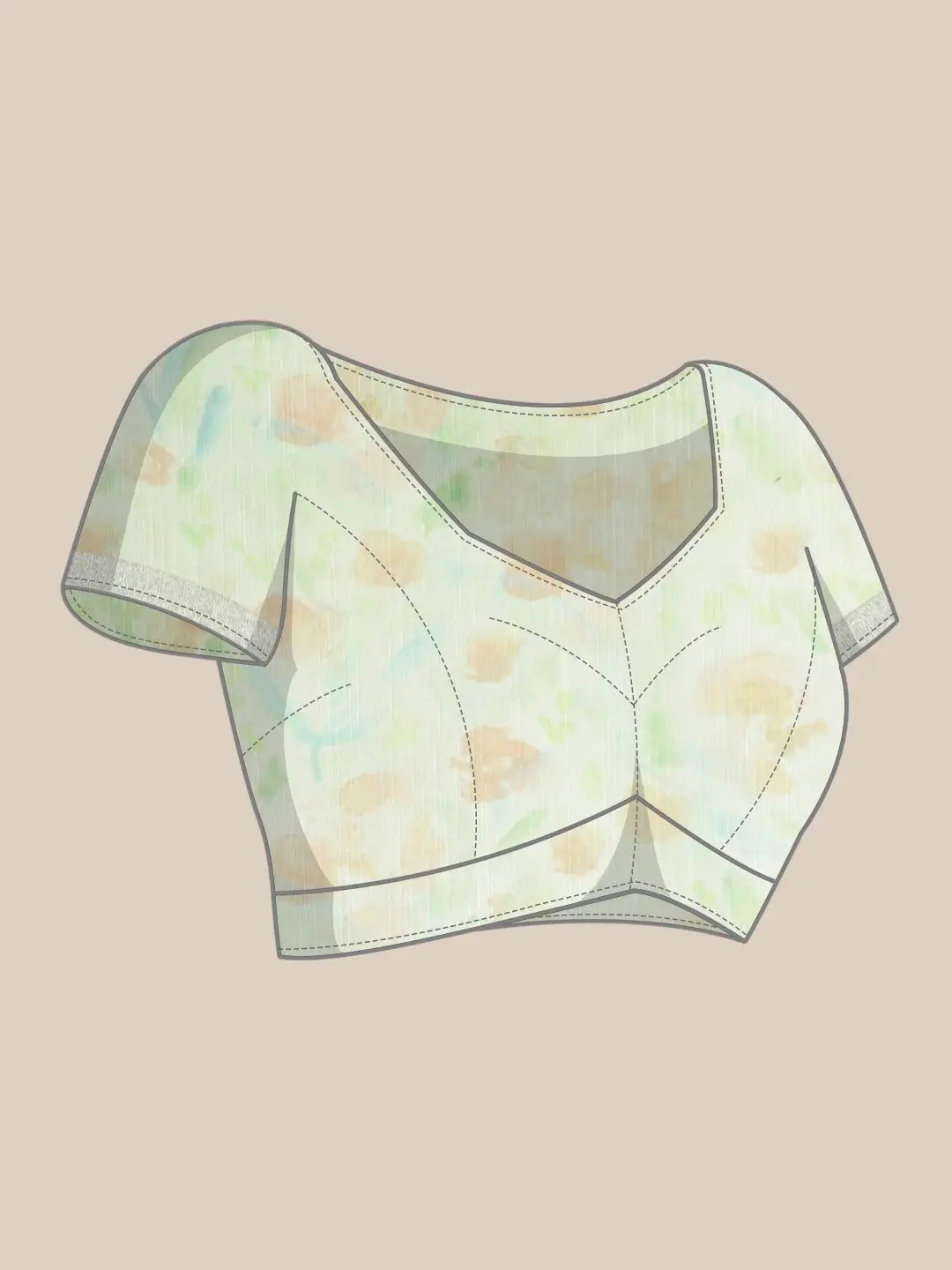 Digital Flower Print Desine Soft Linen Saree