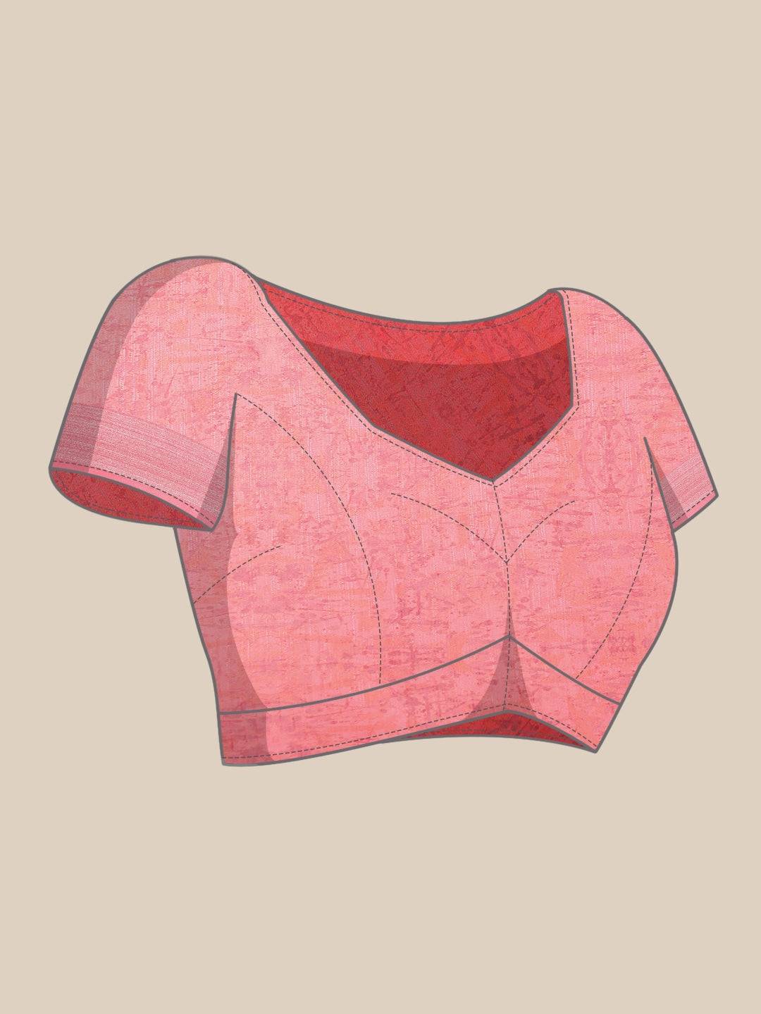 Digital Block Print Desine Soft Linen Saree