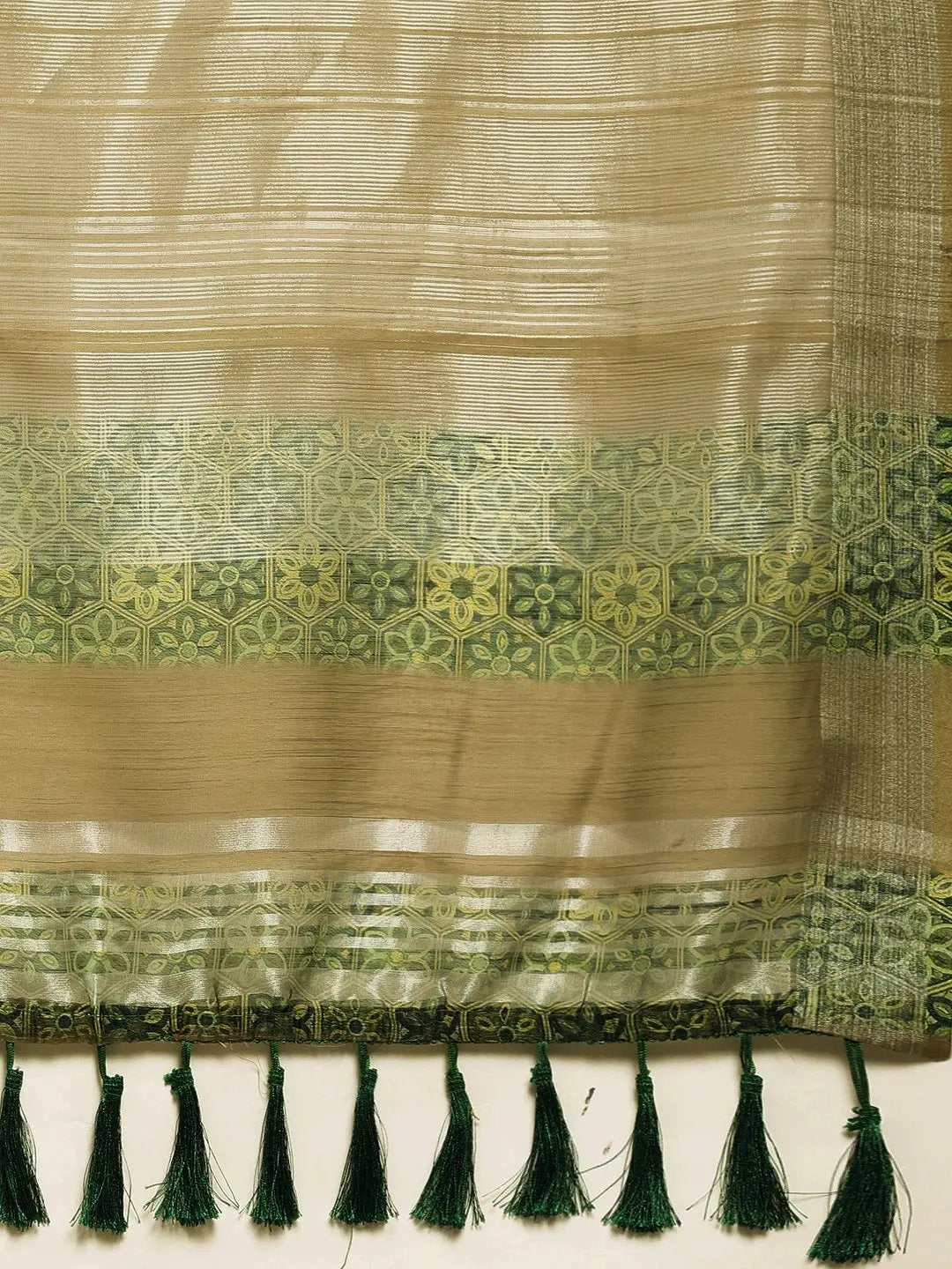 Digital Block Print Desine Soft Linen Saree