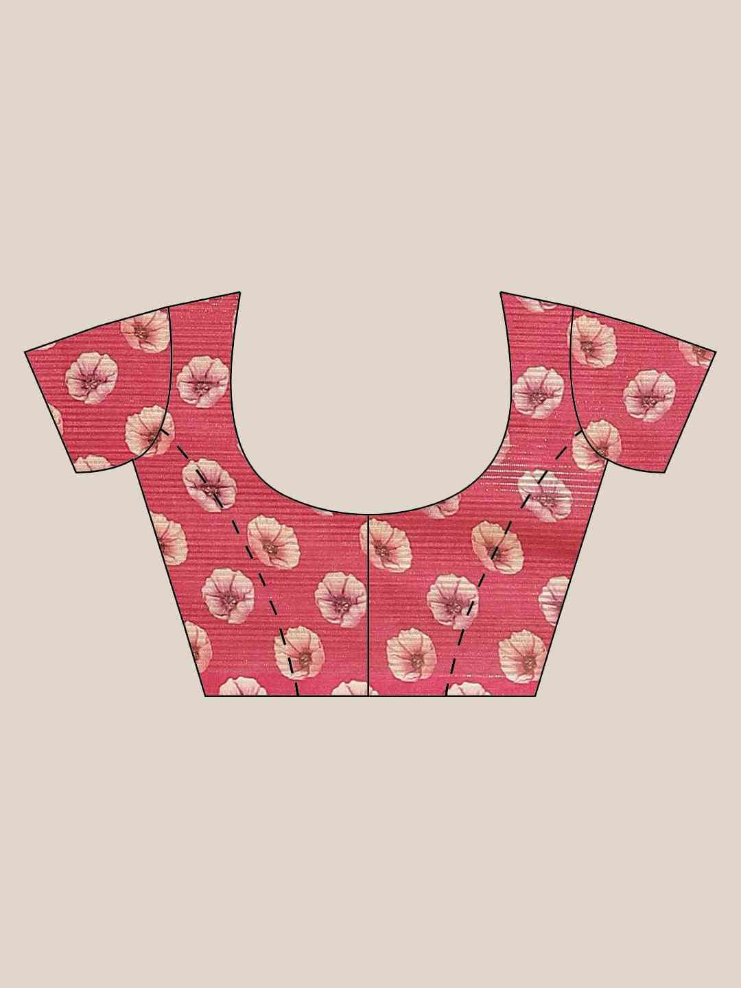 Exclusive Stylish Poly Chiffon Floral Digital Print Saree