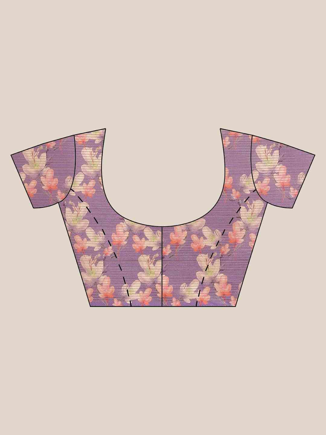 Vastranand Stylish Poly Chiffon Floral Digital Print Saree