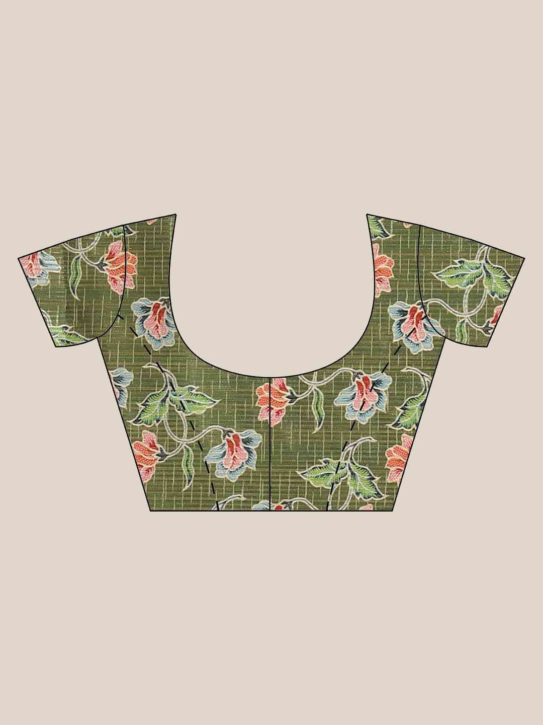 Vastranand Stylish Poly Chiffon Floral Digital Print Saree