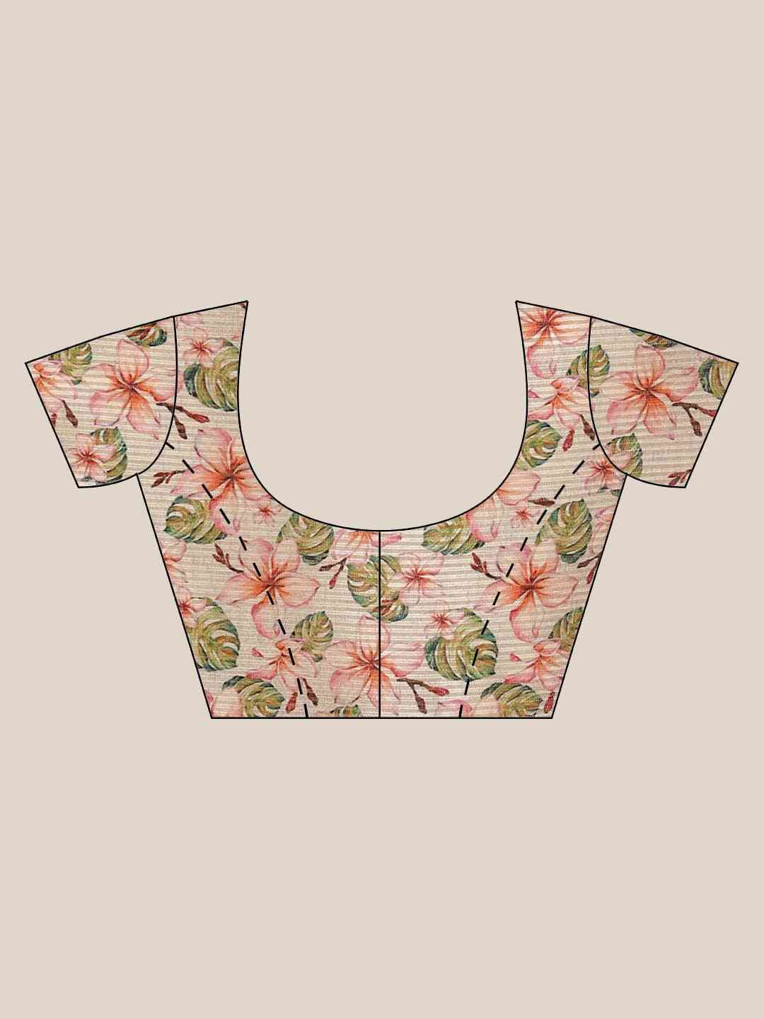 Exclusive Stylish Poly Chiffon Floral Digital Print Saree