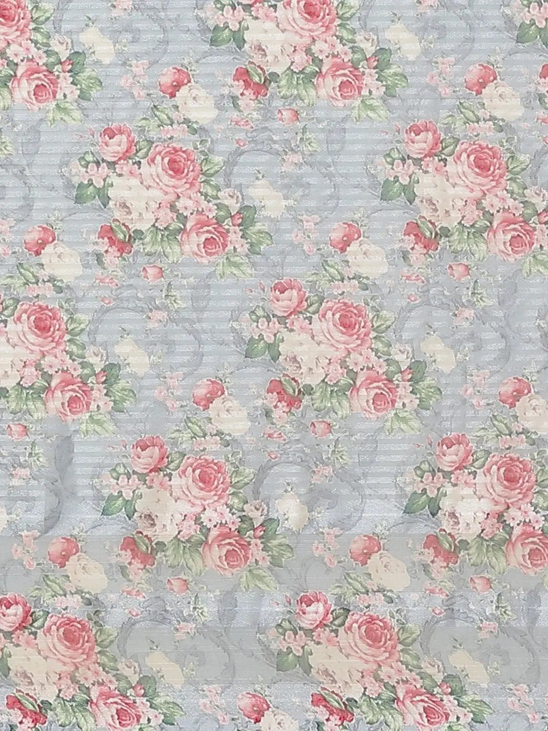 Vastranand Stylish Poly Chiffon Floral Digital Print Saree