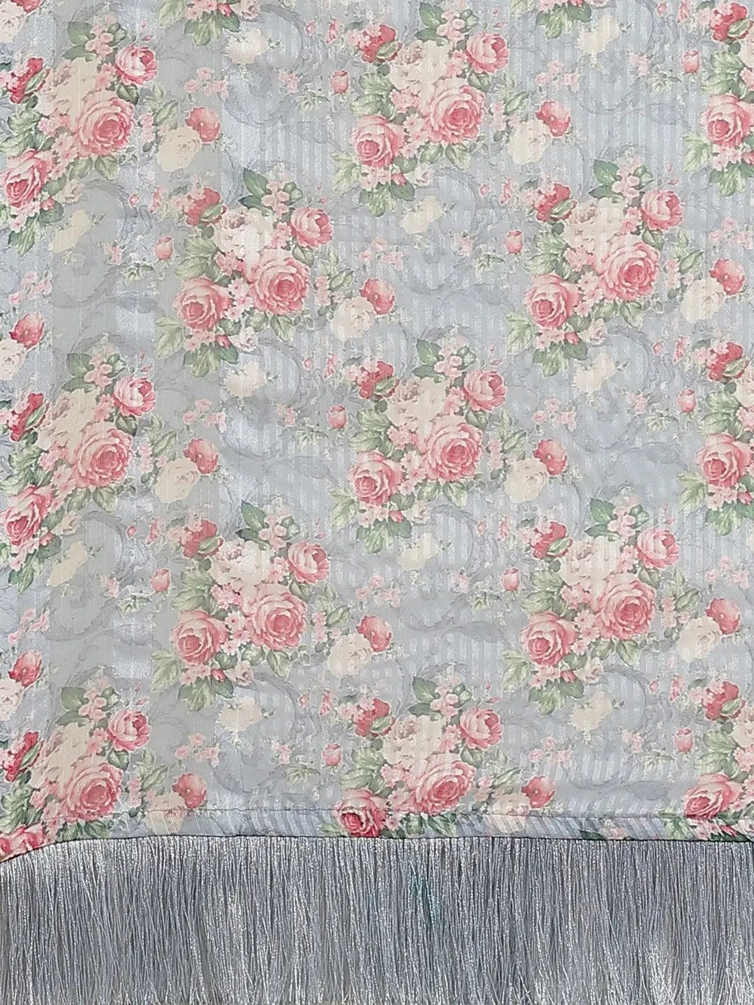 Vastranand Stylish Poly Chiffon Floral Digital Print Saree