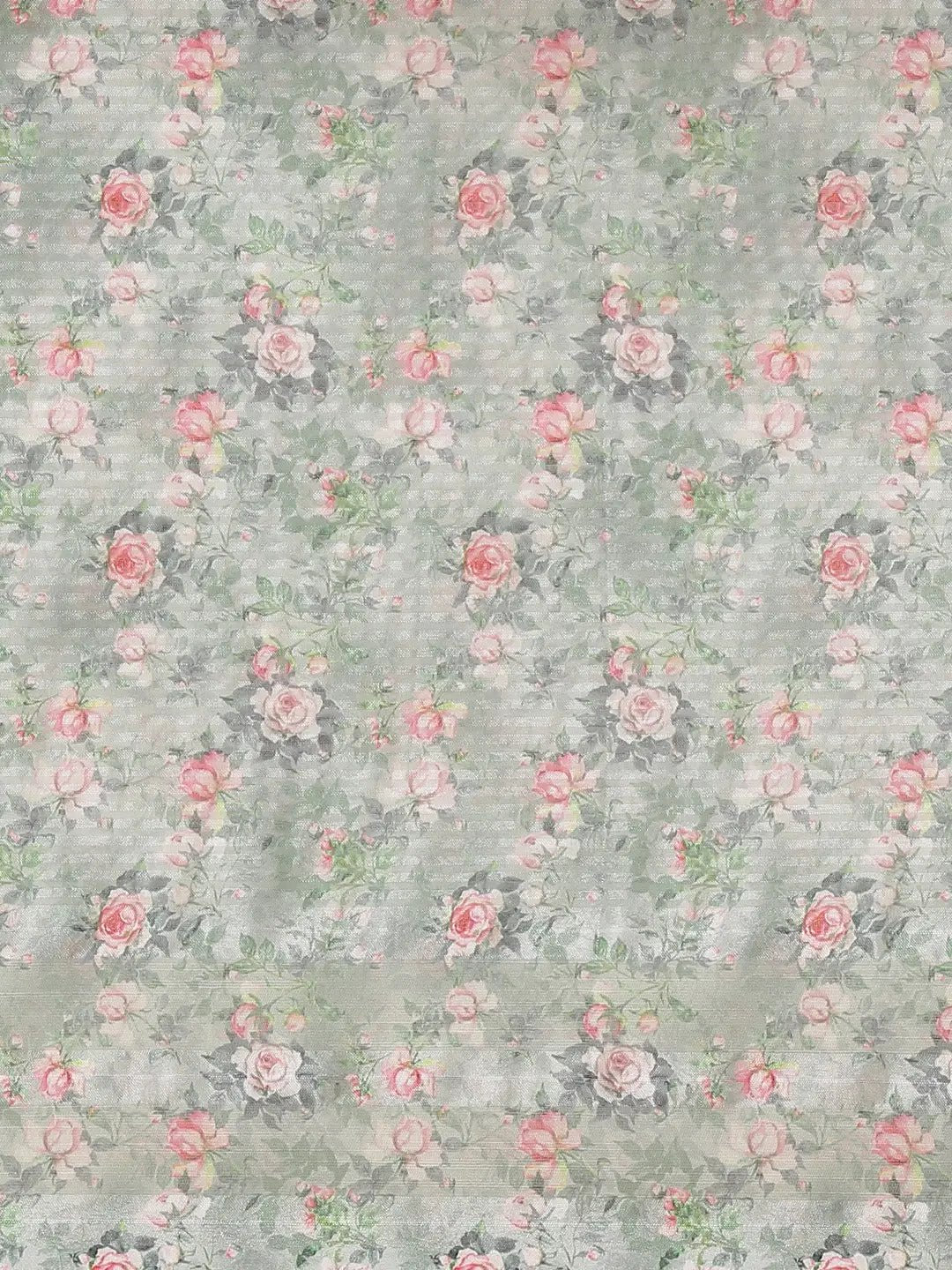 Vastranand Stylish Poly Chiffon Floral Digital Print Saree