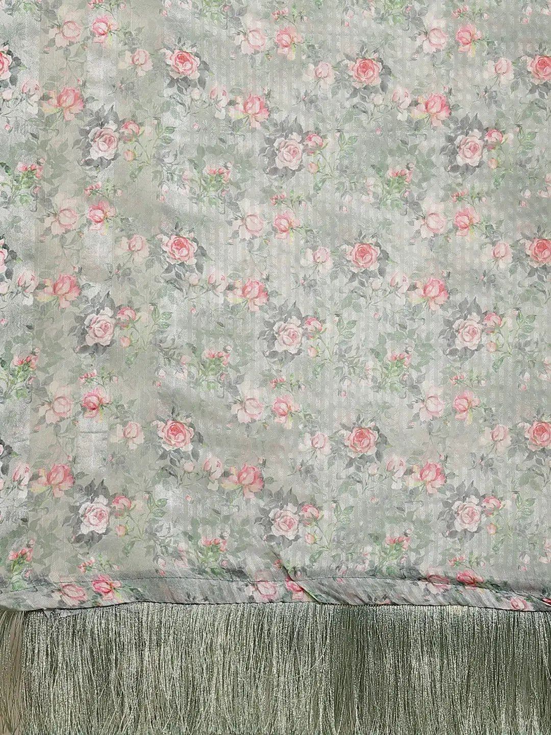 Vastranand Stylish Poly Chiffon Floral Digital Print Saree