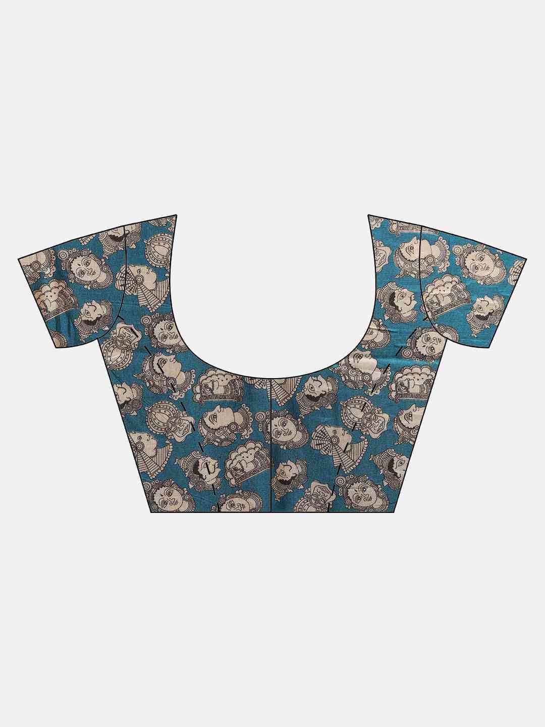 Exclusive Stylish Linen Kalamkari Printed Chanderi Saree