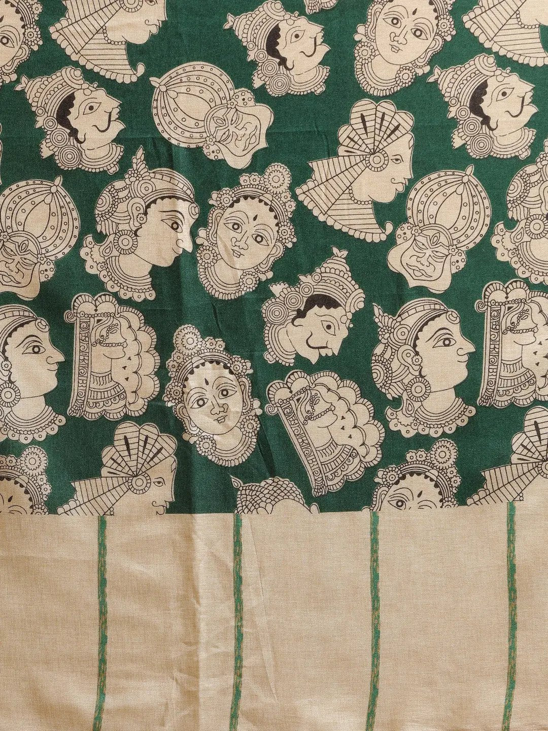 Exclusive Stylish Linen Kalamkari Printed Chanderi Saree