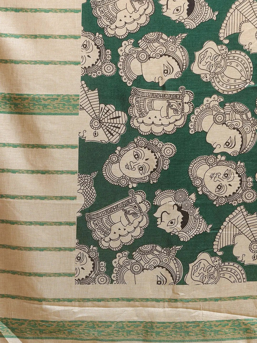 Exclusive Stylish Linen Kalamkari Printed Chanderi Saree