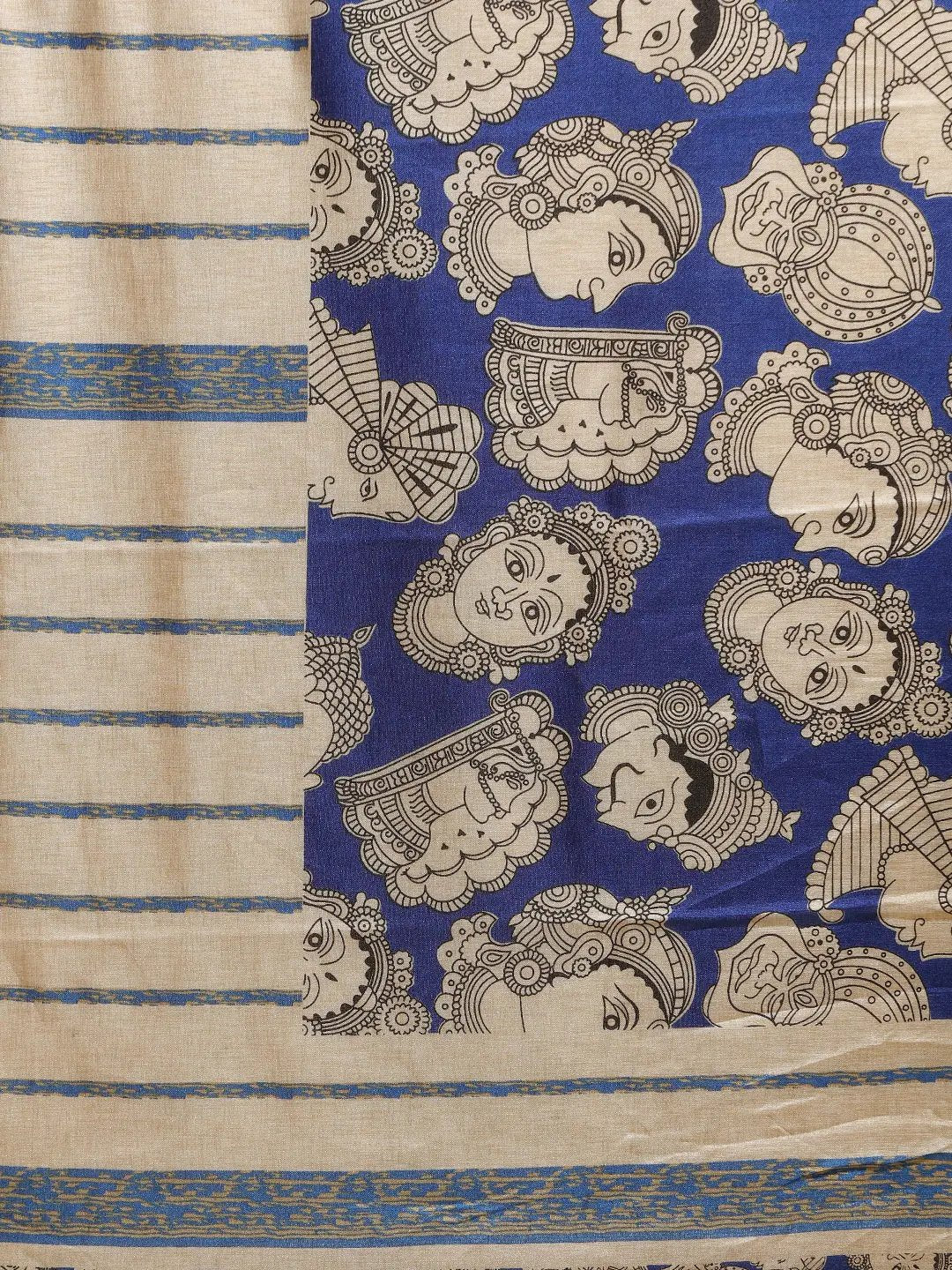 Exclusive Stylish Linen Kalamakri Printed Chanderi Saree