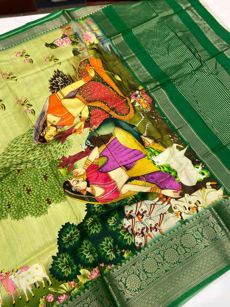 Pichwai Pure Viscose Dola Saree
