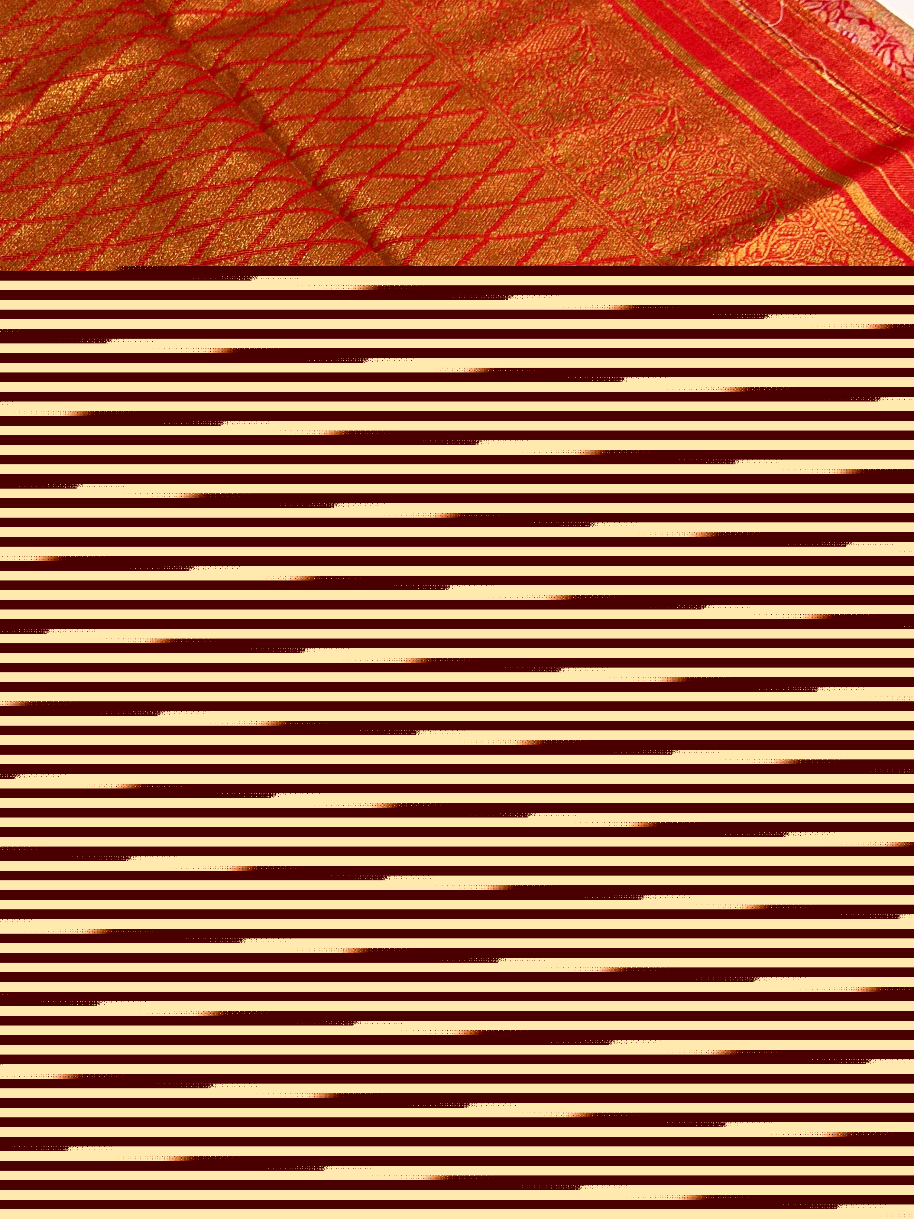 Gold Zari Floral Saree in Red