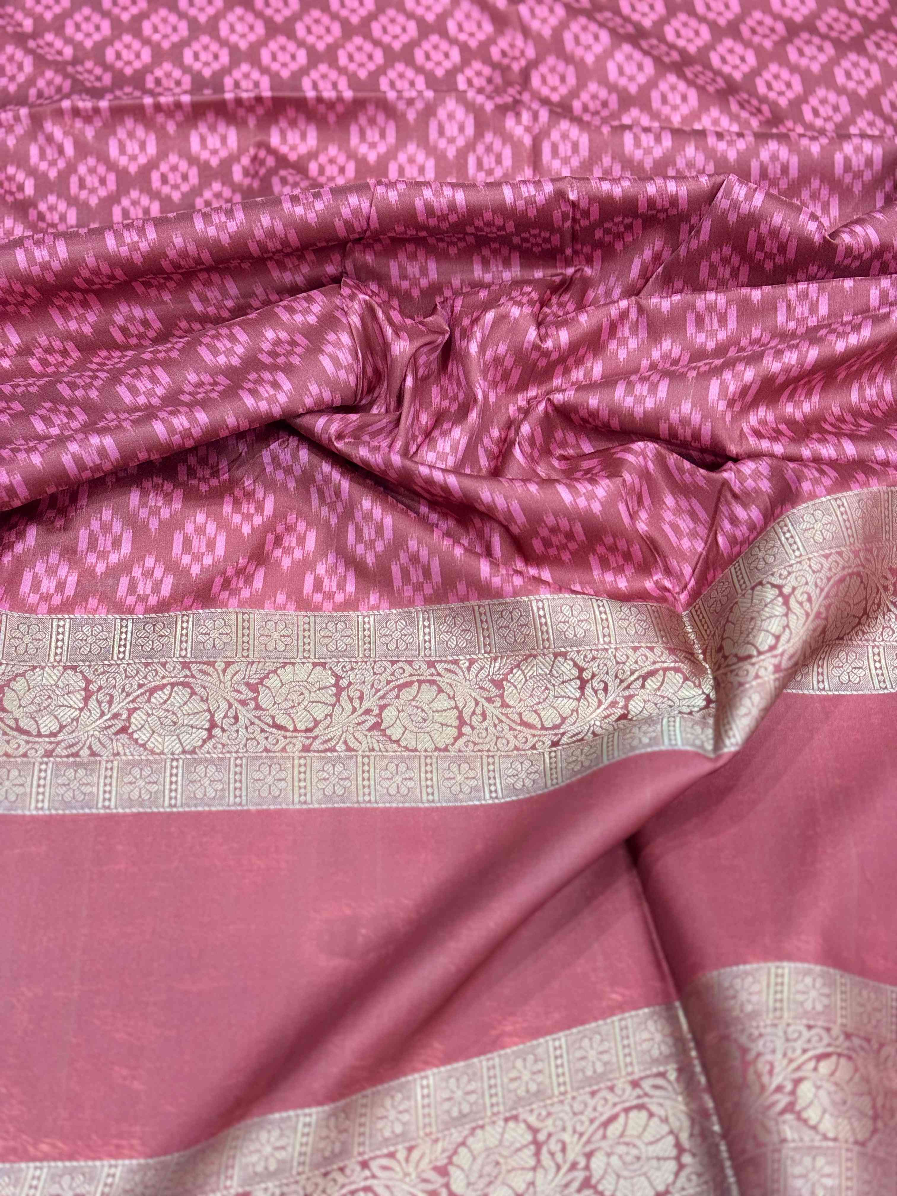 Mustard Silk Blend Lehriya Saree