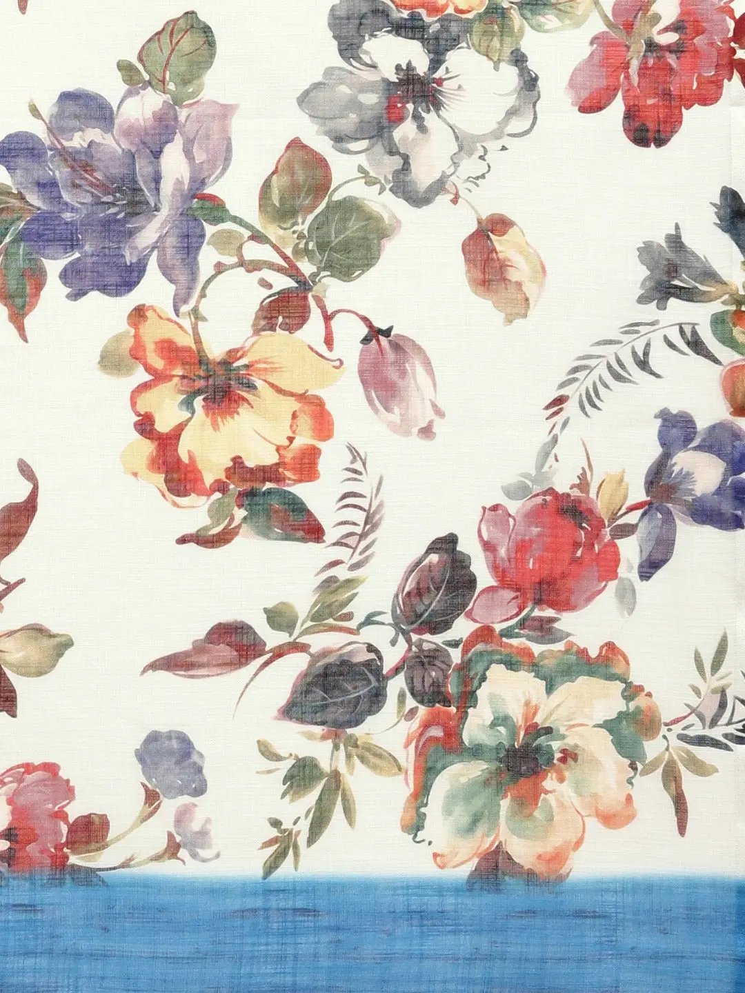 Beautiful Linen Saree With Floral Print